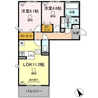 グランツェーレ八代【1階】の間取り