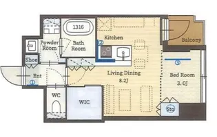 パークルール恵比寿【5階】の間取り