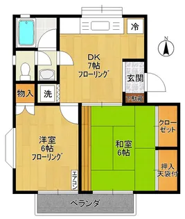 メゾンプラティークB棟【2階】の間取り