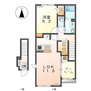 愛知県津島市一本木町【アパート】の間取り