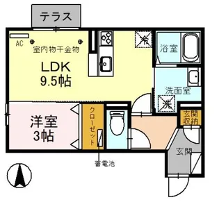 Casa hermana(カサ エルマーナ) B【1階】の間取り
