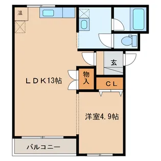 1LDKの間取り画像