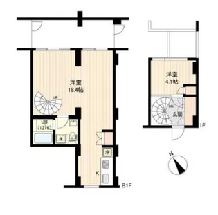 プライムアーバン目黒三田【1階】の間取り