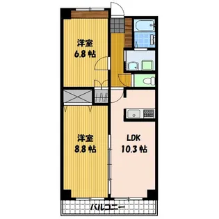 スカイコート出島【2階】の間取り