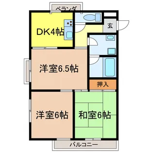 エクシード西大津【3階】の間取り