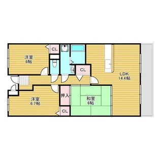 グランシャリオ箕面【2階】の間取り