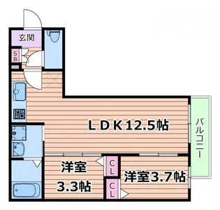 Villa 41 YAMATE SUITA【3階】の間取り
