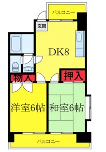 ヨウコースクウェア東川口【6階】の間取り