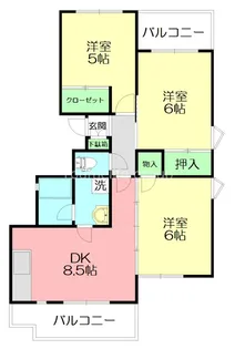 神奈川県小田原市蓮正寺【マンション】の間取り