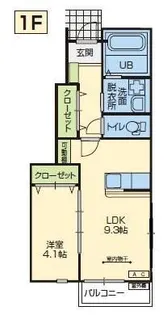 ルワンジュ A棟【1階】の間取り