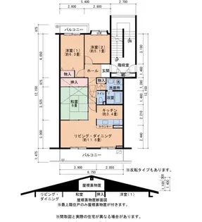 UR小金台団地3号棟【3階】の間取り