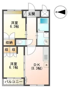鹿児島県鹿児島市山田町【アパート】の間取り
