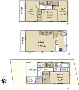 神奈川県川崎市宮前区犬蔵1【一戸建】の間取り