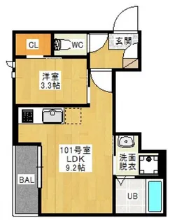 GRANDTIC 西崎【1階】の間取り