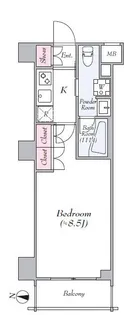 メイクスデザイン 住吉 アジールコート【1階】の間取り