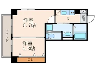 フレイヴァレジデンス尼崎III【2階】の間取り