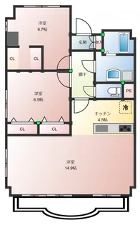 インクリースフィールド【3階】の間取り