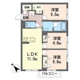 フェリーチェ里見【2階】の間取り
