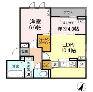 セレスティア坂下【1階】の間取り