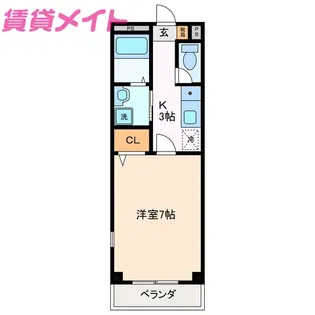 あかつき苑ハイツII【1階】の間取り