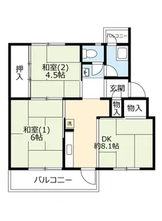 UR香里【1階】の間取り