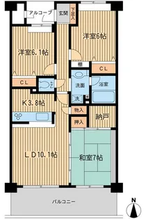 東京都中野区野方3【マンション】の間取り