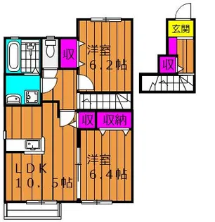 エルメゾン撫川【2階】の間取り