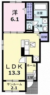 三重県伊勢市小俣町明野【アパート】の間取り