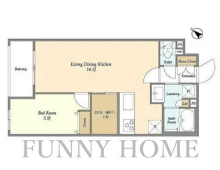 東京都目黒区中町1【マンション】の間取り