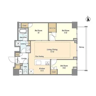 オアーゼ新宿市谷薬王寺【5階】の間取り