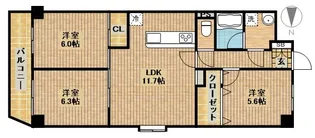 コスモリード武蔵中原【1階】の間取り