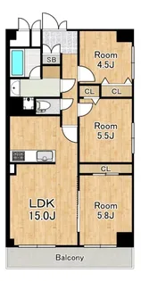 天王寺スカイハイツ【12階】の間取り