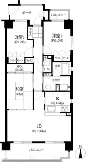 サーパス姪浜駅前【6階】の間取り