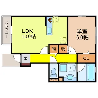 セジュール若葉台【1階】の間取り