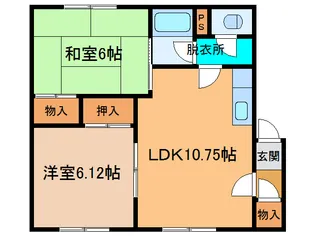 石田ハイツ【1階】の間取り