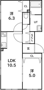 ラフィーネ西町【2階】の間取り
