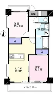 桜新町 2LDK【2階】の間取り
