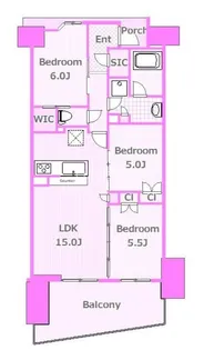 ブリリアシティ横浜磯子J棟【4階】の間取り