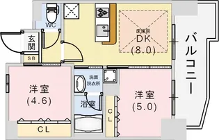 エステムコート神戸ハーバーランド前Vアクア【12階】の間取り