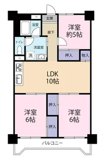 ジュウェル常盤平【5階】の間取り
