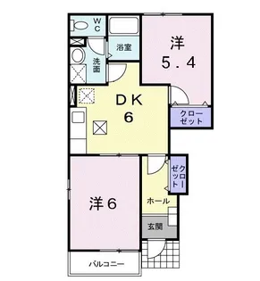 エス・テュエールA【1階】の間取り