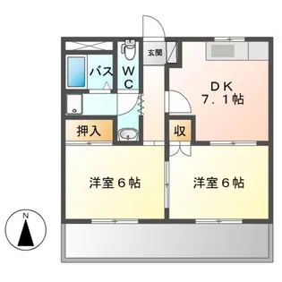 パレスアベニール【1階】の間取り