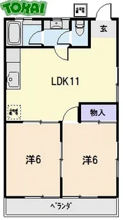 コーポINABA【2階】の間取り