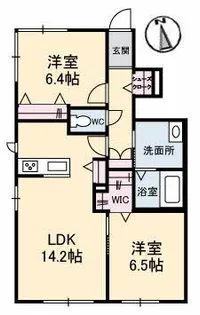エクラージュB【1階】の間取り