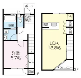 メゾネット泉インター【1階】の間取り