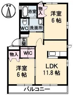 サンライズ スクエア I棟【2階】の間取り