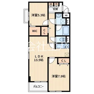 Morris芝【2階】の間取り