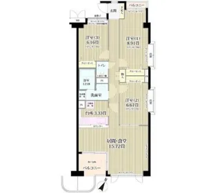 グランフォート目黒【1階】の間取り