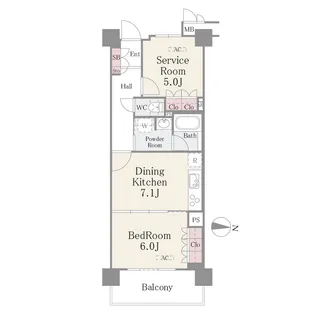 フェールメゾン西大島【5階】の間取り