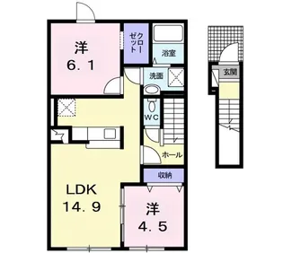 ニューハッピネス【2階】の間取り